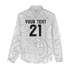 New Zealand Rangatira Custom Women Casual Shirt All White Niho Taniwha Maori Tribal