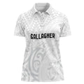 New Zealand Rangatira Custom Women Polo Shirt All White Niho Taniwha Maori Tribal