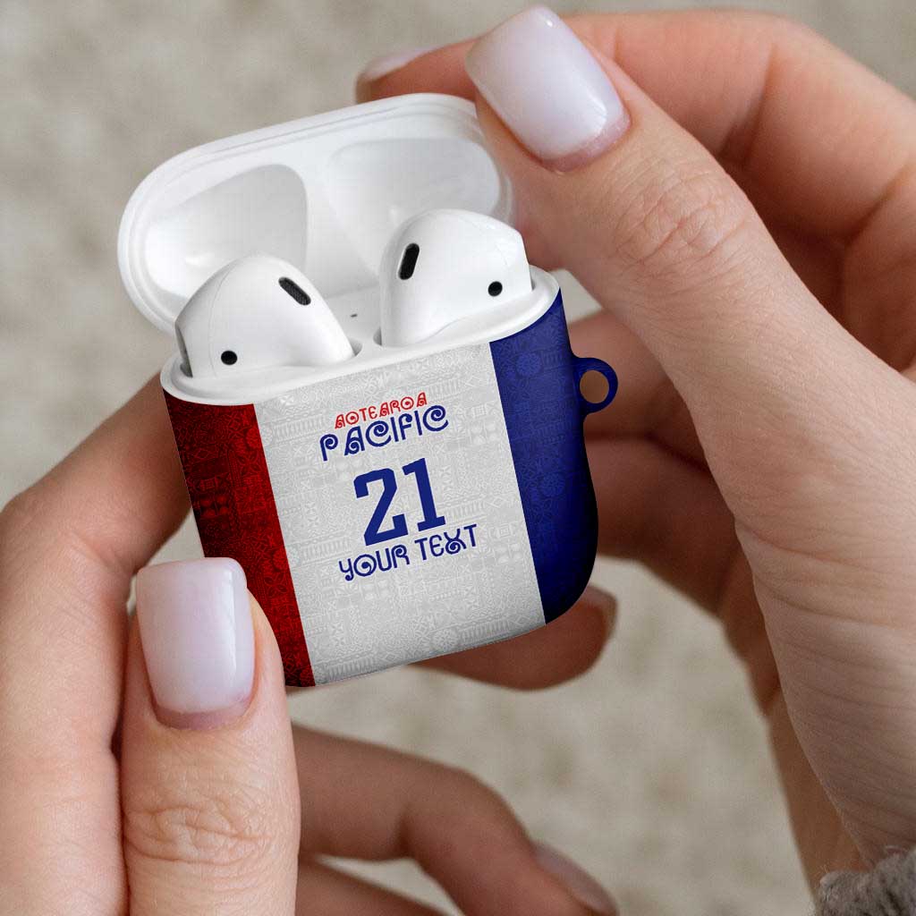 New Zealand Rugby Pacific Personalised AirPods Case Maori Style Tribal Tapa Pattern - Aussie Hoodie
