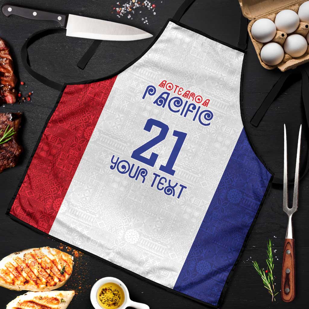 New Zealand Rugby Pacific Personalised Apron Maori Style Tribal Tapa Pattern - Aussie Hoodie