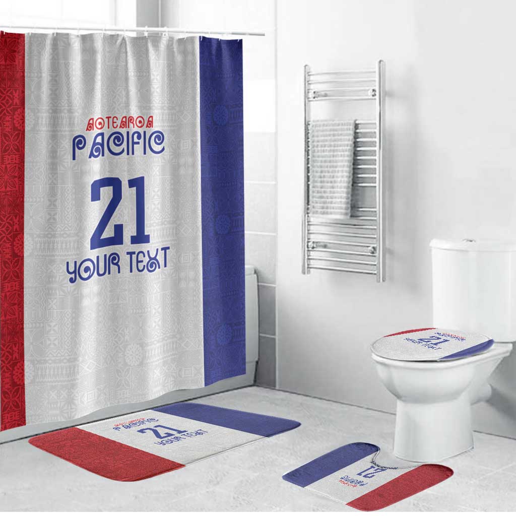 New Zealand Rugby Pacific Personalised Bathroom Set Maori Style Tribal Tapa Pattern - Aussie Hoodie