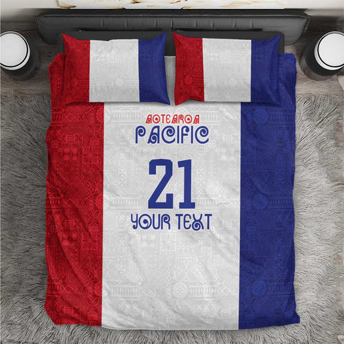 New Zealand Rugby Pacific Personalised Bedding Set Maori Style Tribal Tapa Pattern