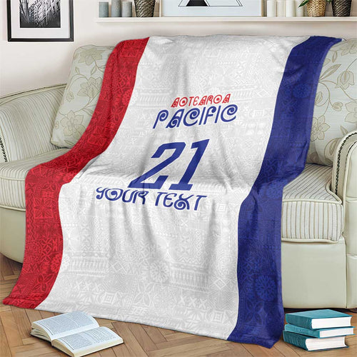 New Zealand Rugby Pacific Personalised Blanket Maori Style Tribal Tapa Pattern