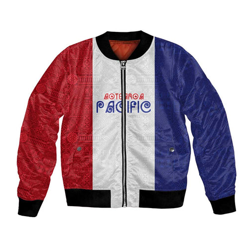 New Zealand Rugby Pacific Personalised Bomber Jacket Maori Style Tribal Tapa Pattern