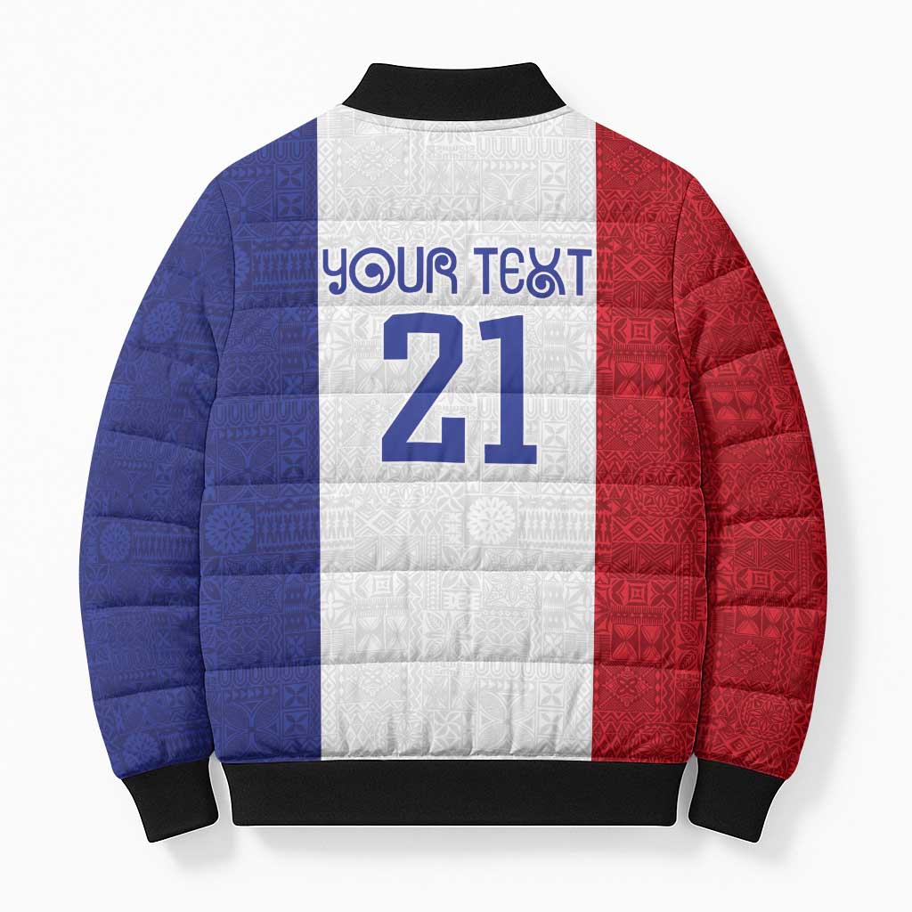 New Zealand Rugby Pacific Personalised Bomber Puffer Jacket Maori Style Tribal Tapa Pattern - Aussie Hoodie