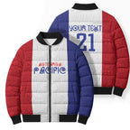 New Zealand Rugby Pacific Personalised Bomber Puffer Jacket Maori Style Tribal Tapa Pattern - Aussie Hoodie