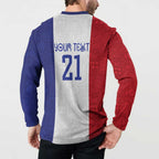 New Zealand Rugby Pacific Personalised Button Sweatshirt Maori Style Tribal Tapa Pattern