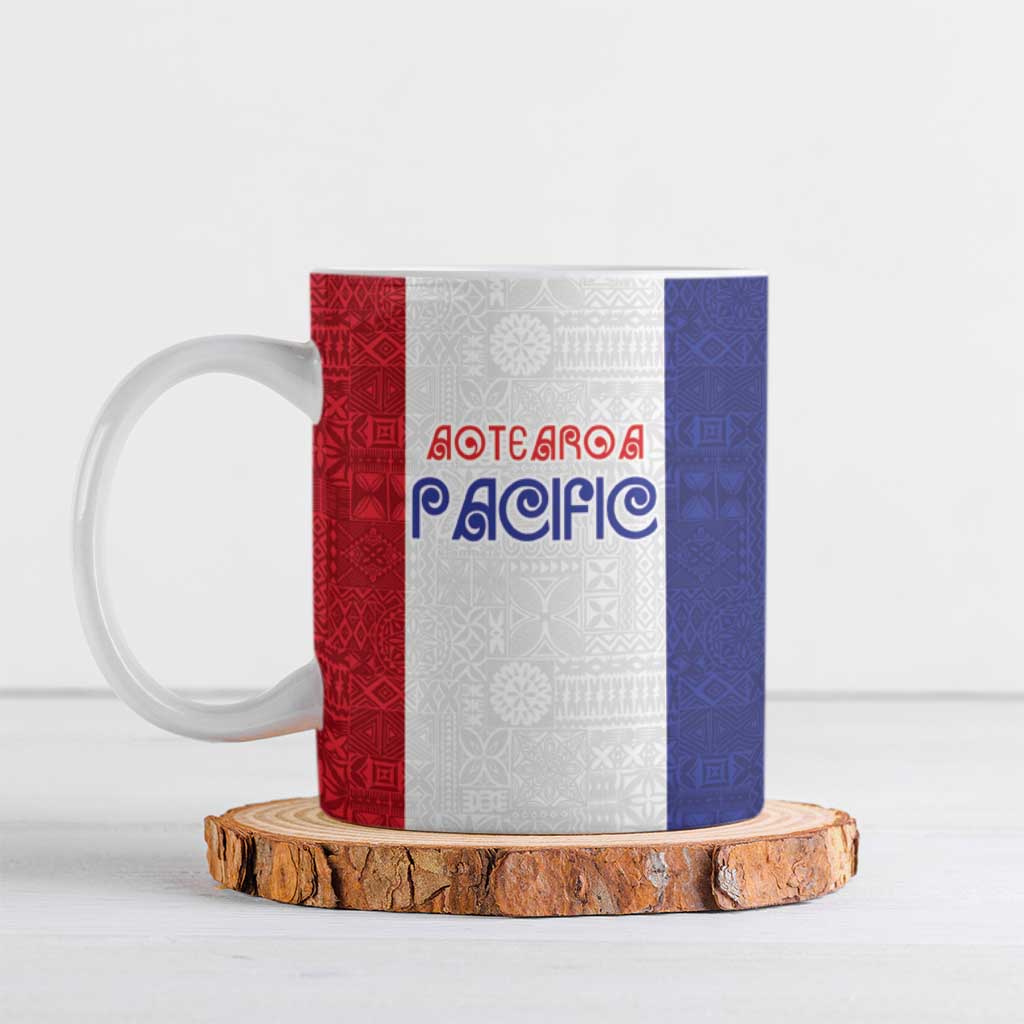 New Zealand Rugby Pacific Personalised Ceramic Mug Maori Style Tribal Tapa Pattern - Aussie Hoodie
