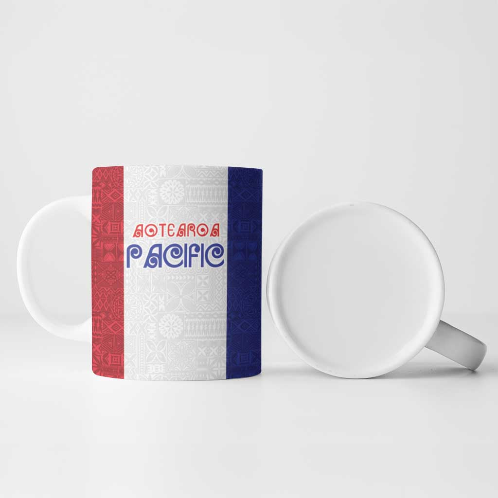 New Zealand Rugby Pacific Personalised Ceramic Mug Maori Style Tribal Tapa Pattern - Aussie Hoodie