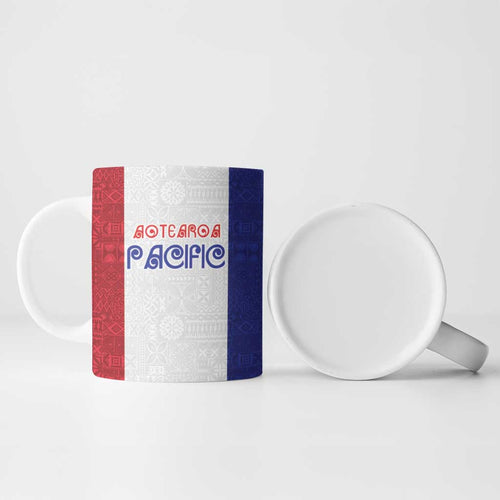 New Zealand Rugby Pacific Personalised Ceramic Mug Maori Style Tribal Tapa Pattern - Aussie Hoodie