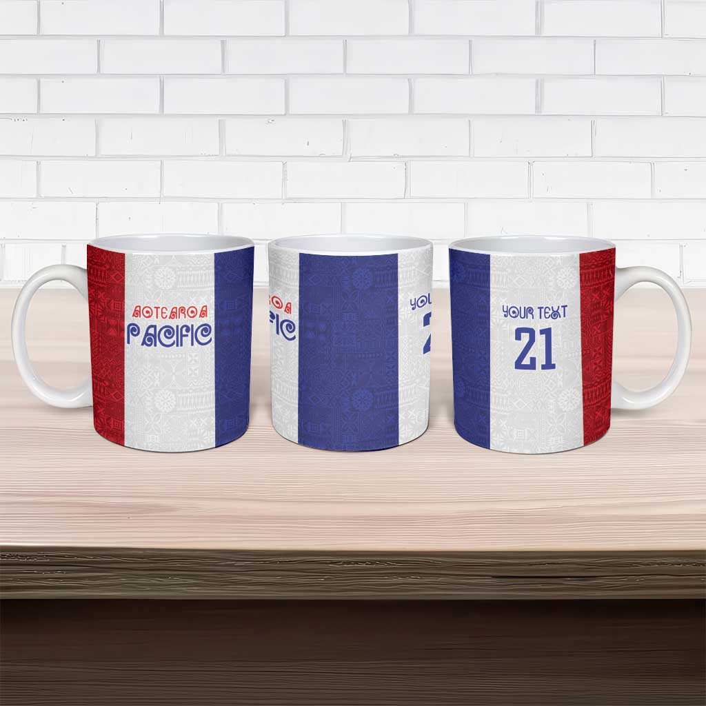 New Zealand Rugby Pacific Personalised Ceramic Mug Maori Style Tribal Tapa Pattern - Aussie Hoodie