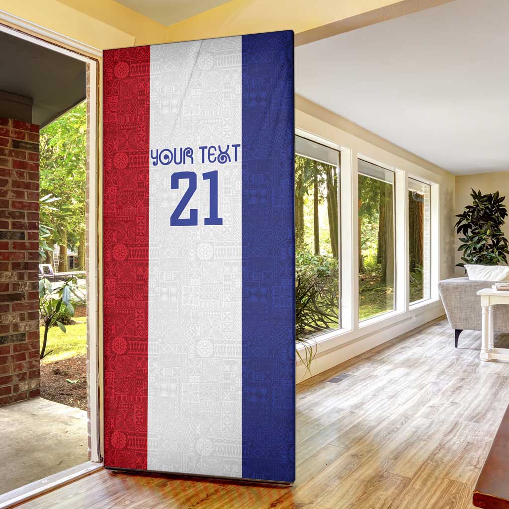 New Zealand Rugby Pacific Personalised Door Cover Maori Style Tribal Tapa Pattern - Aussie Hoodie