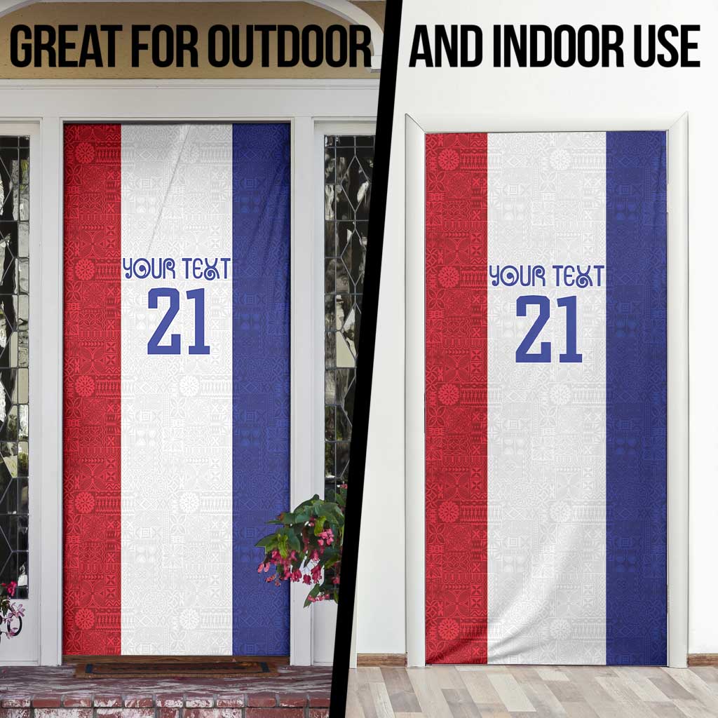 New Zealand Rugby Pacific Personalised Door Cover Maori Style Tribal Tapa Pattern - Aussie Hoodie