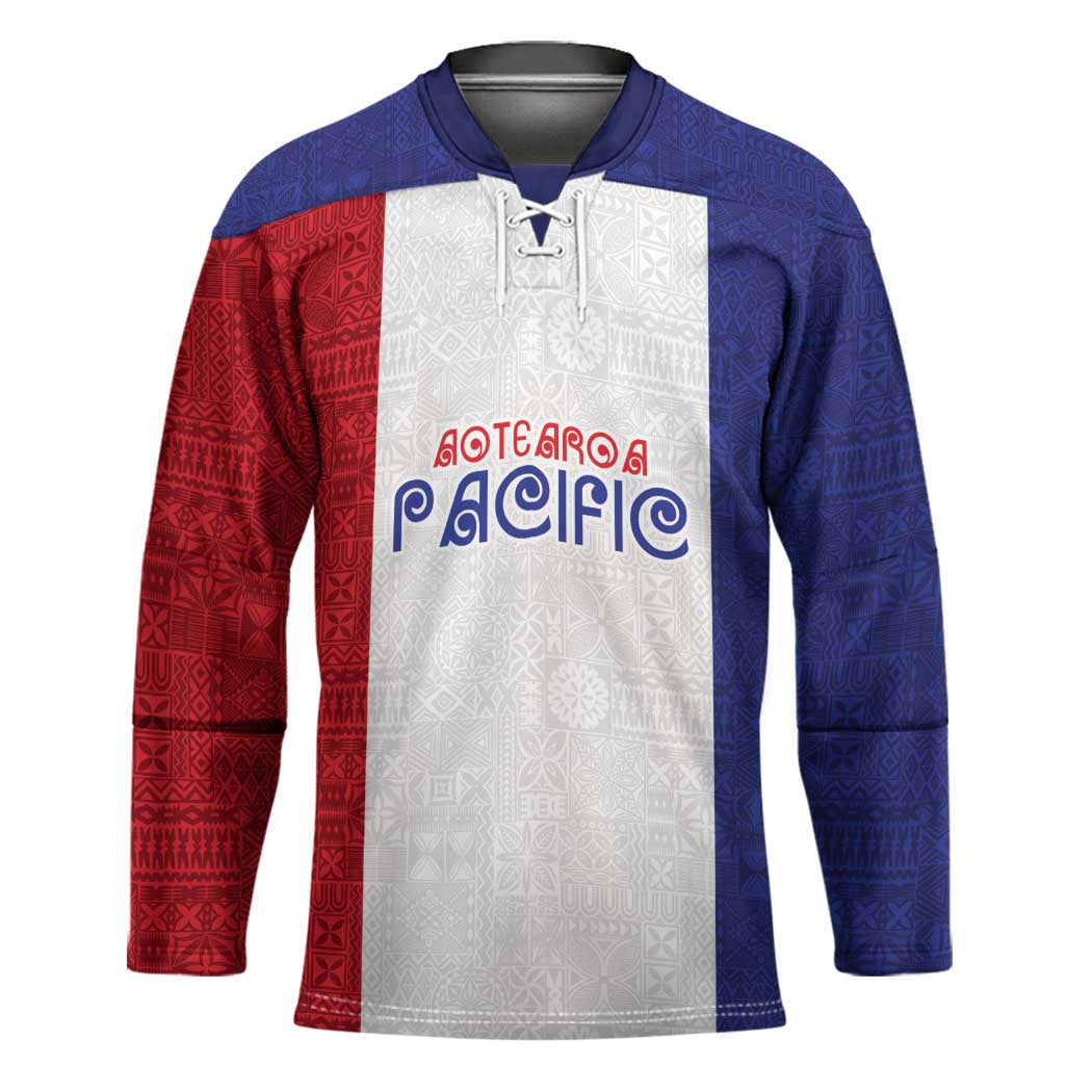 New Zealand Rugby Pacific Personalised Hockey Jersey Maori Style Tribal Tapa Pattern - Aussie Hoodie