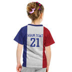 New Zealand Rugby Pacific Personalised Kid T Shirt Maori Style Tribal Tapa Pattern