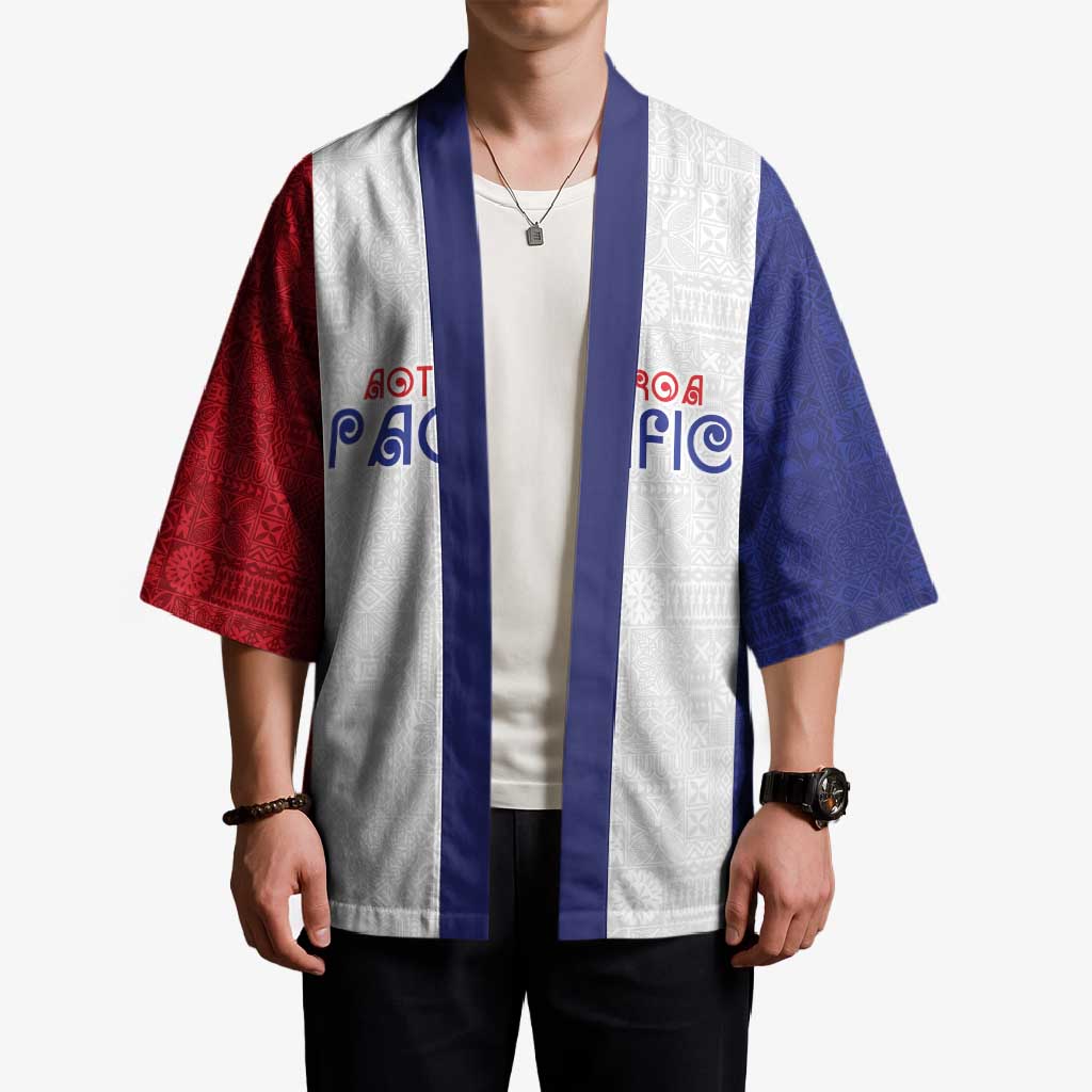 New Zealand Rugby Pacific Personalised Kimono Maori Style Tribal Tapa Pattern - Aussie Hoodie