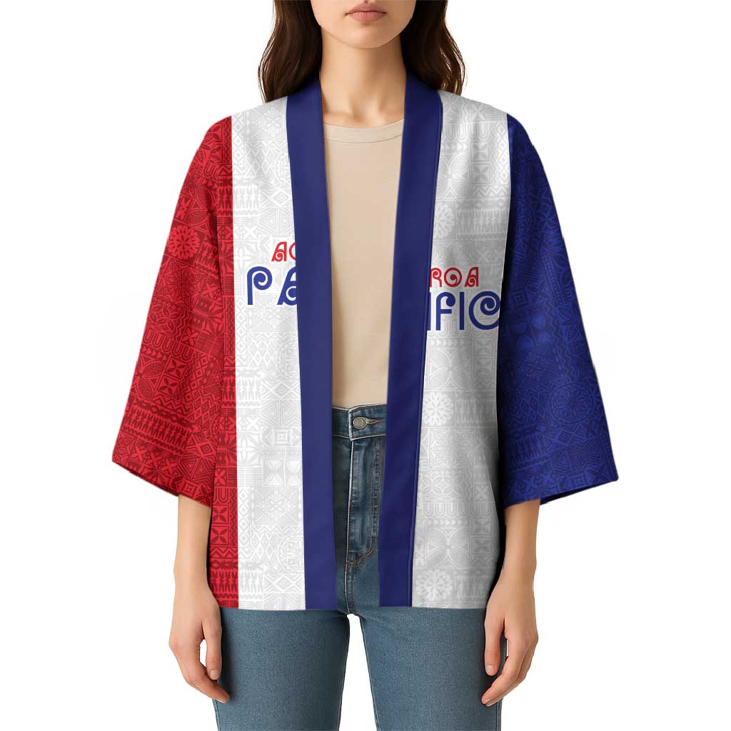New Zealand Rugby Pacific Personalised Kimono Maori Style Tribal Tapa Pattern - Aussie Hoodie