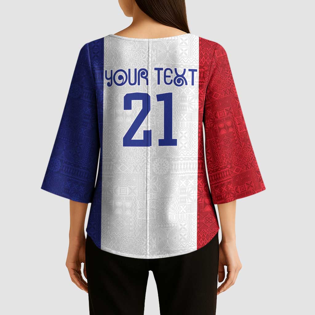 New Zealand Rugby Pacific Personalised Kimono Sleeve Blouse Maori Style Tribal Tapa Pattern - Aussie Hoodie
