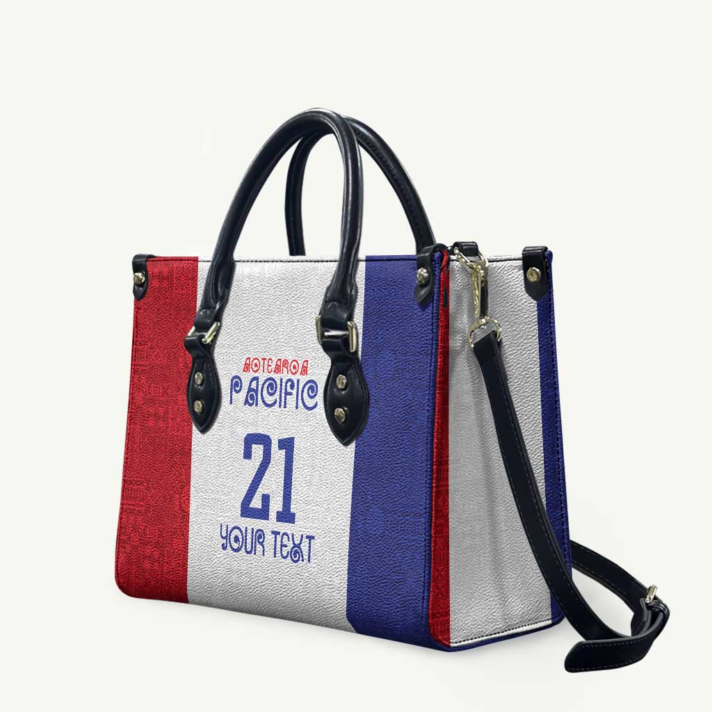 New Zealand Rugby Pacific Personalised Leather Bag Maori Style Tribal Tapa Pattern - Aussie Hoodie
