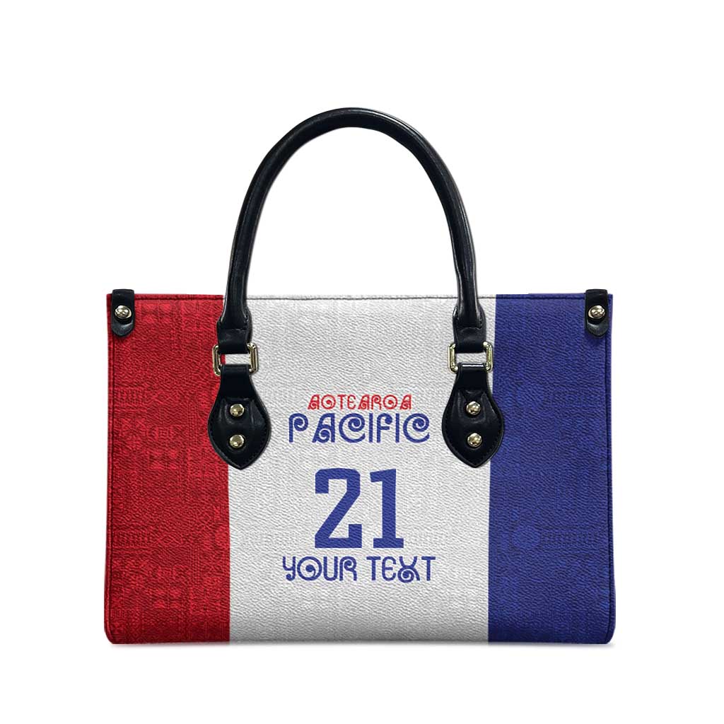 New Zealand Rugby Pacific Personalised Leather Bag Maori Style Tribal Tapa Pattern - Aussie Hoodie
