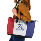 New Zealand Rugby Pacific Personalised Leather Tote Bag Maori Style Tribal Tapa Pattern