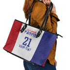 New Zealand Rugby Pacific Personalised Leather Tote Bag Maori Style Tribal Tapa Pattern