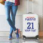 New Zealand Rugby Pacific Personalised Luggage Cover Maori Style Tribal Tapa Pattern