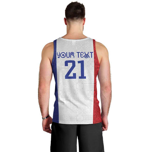 New Zealand Rugby Pacific Personalised Men Tank Top Maori Style Tribal Tapa Pattern