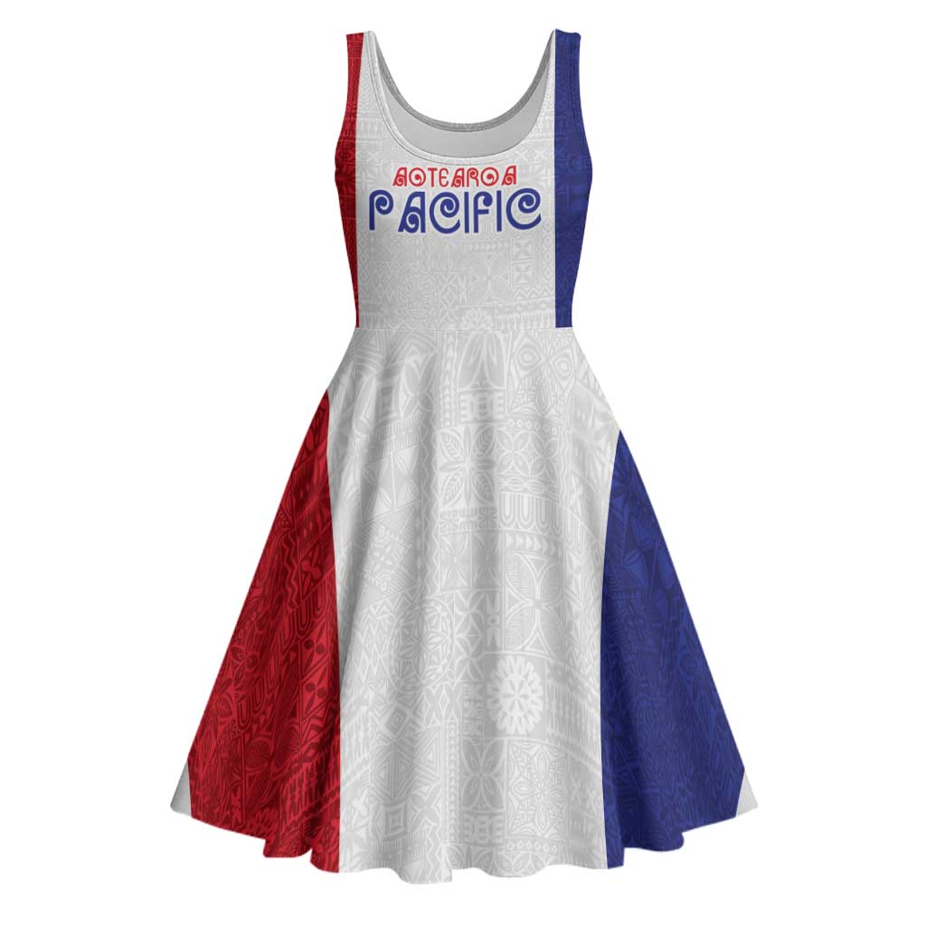 New Zealand Rugby Pacific Personalised Midi Dress Maori Style Tribal Tapa Pattern - Aussie Hoodie