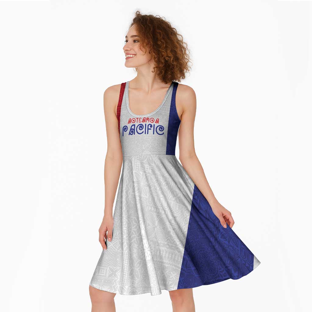 New Zealand Rugby Pacific Personalised Midi Dress Maori Style Tribal Tapa Pattern - Aussie Hoodie