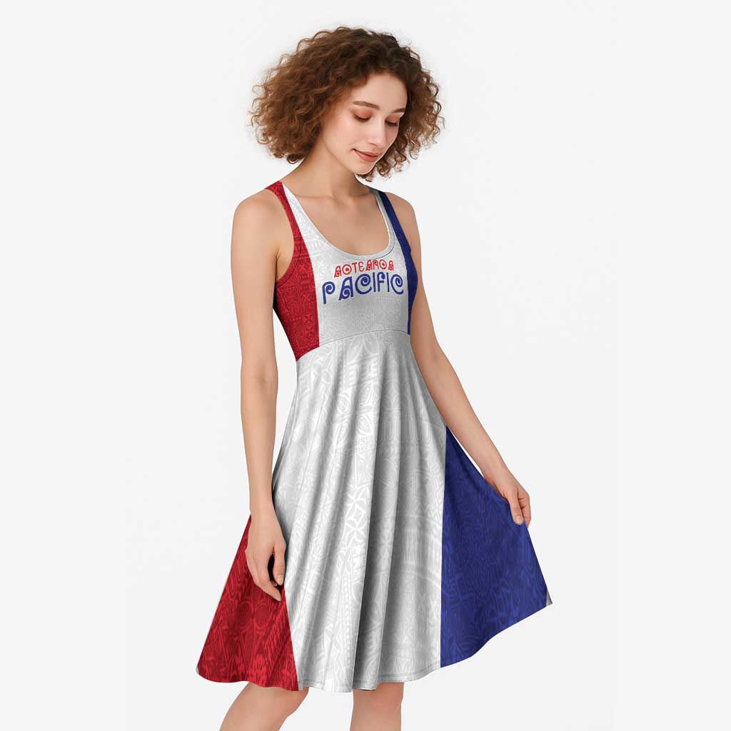New Zealand Rugby Pacific Personalised Midi Dress Maori Style Tribal Tapa Pattern - Aussie Hoodie