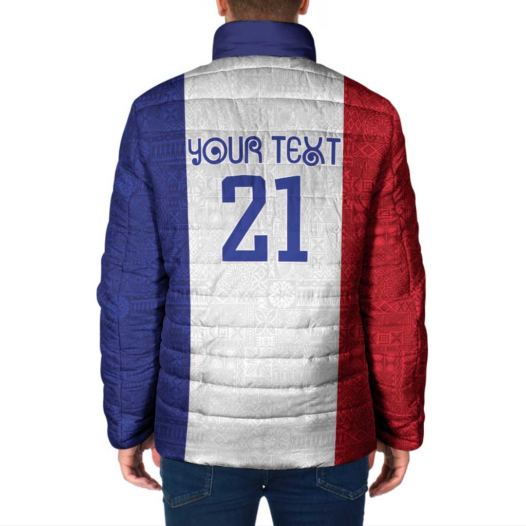 New Zealand Rugby Pacific Personalised Padded Jacket Maori Style Tribal Tapa Pattern - Aussie Hoodie