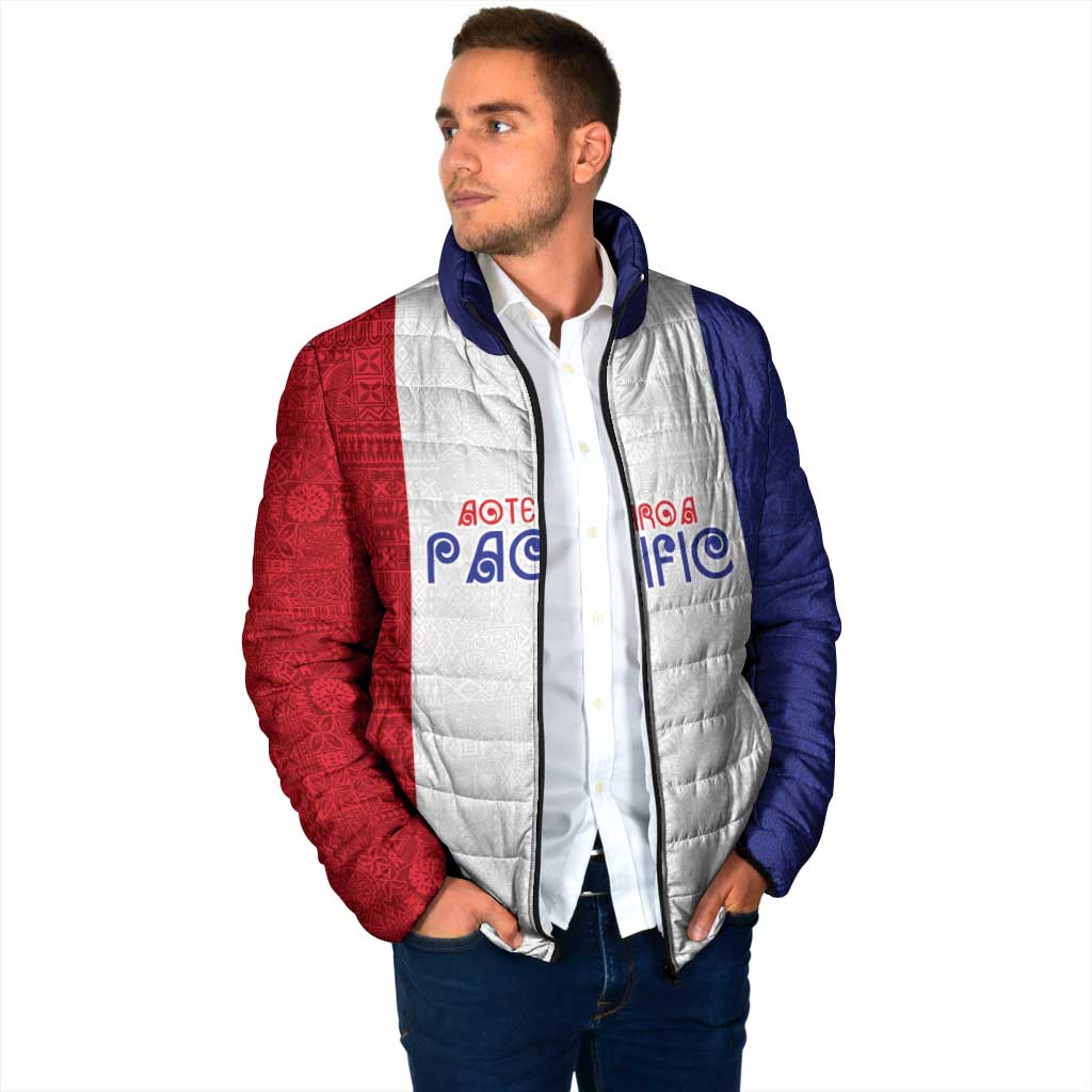 New Zealand Rugby Pacific Personalised Padded Jacket Maori Style Tribal Tapa Pattern - Aussie Hoodie