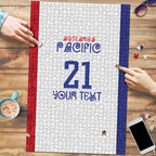 New Zealand Rugby Pacific Personalised Puzzle Maori Style Tribal Tapa Pattern - Aussie Hoodie