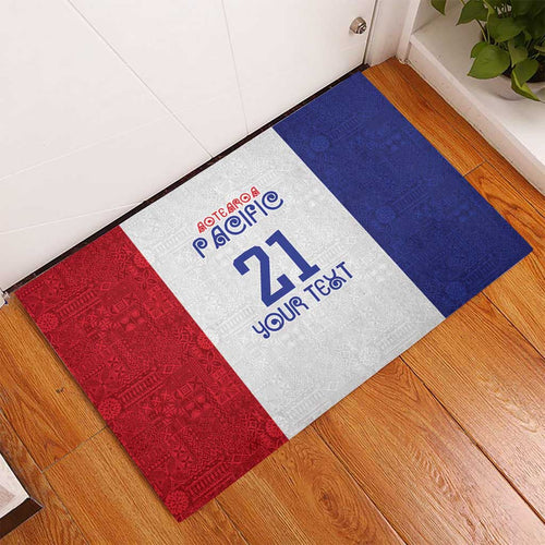 New Zealand Rugby Pacific Personalised Rubber Doormat Maori Style Tribal Tapa Pattern