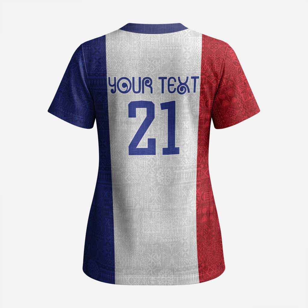 New Zealand Rugby Pacific Personalised Scrub Top Maori Style Tribal Tapa Pattern - Aussie Hoodie