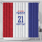 New Zealand Rugby Pacific Personalised Shower Curtain Maori Style Tribal Tapa Pattern
