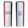 New Zealand Rugby Pacific Personalised Skinny Tumbler Maori Style Tribal Tapa Pattern
