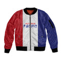 New Zealand Rugby Pacific Personalised Sleeve Zip Bomber Jacket Maori Style Tribal Tapa Pattern