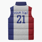 New Zealand Rugby Pacific Personalised Sleeveless Puffer Jacket Maori Style Tribal Tapa Pattern - Aussie Hoodie