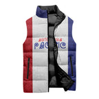 New Zealand Rugby Pacific Personalised Sleeveless Puffer Jacket Maori Style Tribal Tapa Pattern - Aussie Hoodie