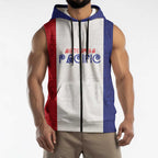 New Zealand Rugby Pacific Personalised Sleeveless Zip Hoodie Maori Style Tribal Tapa Pattern LT9