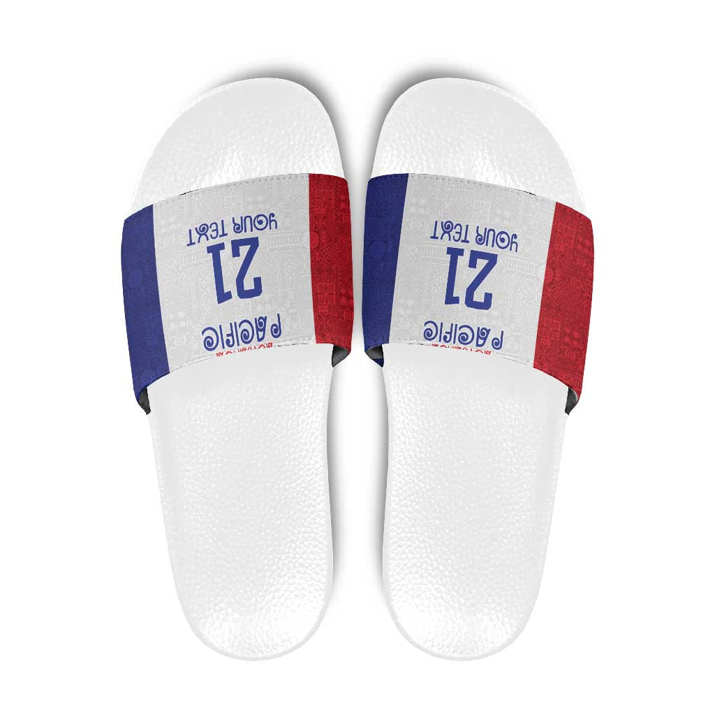 New Zealand Rugby Pacific Personalised Slide Sandals Maori Style Tribal Tapa Pattern - Aussie Hoodie