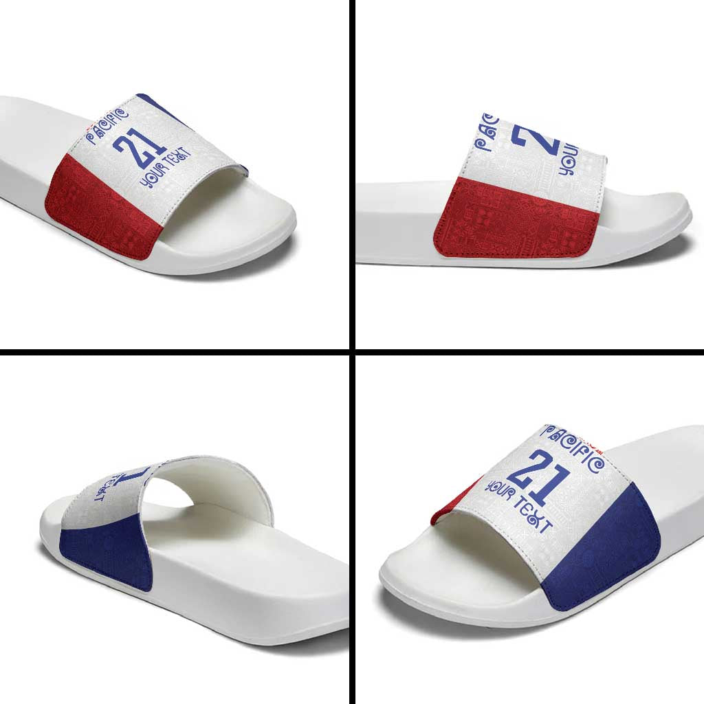 New Zealand Rugby Pacific Personalised Slide Sandals Maori Style Tribal Tapa Pattern - Aussie Hoodie