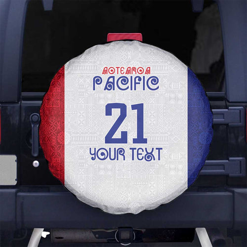 New Zealand Rugby Pacific Personalised Spare Tire Cover Maori Style Tribal Tapa Pattern