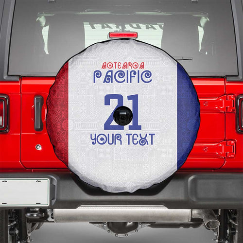 New Zealand Rugby Pacific Personalised Spare Tire Cover Maori Style Tribal Tapa Pattern