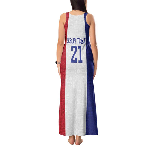 New Zealand Rugby Pacific Personalised Tank Maxi Dress Maori Style Tribal Tapa Pattern