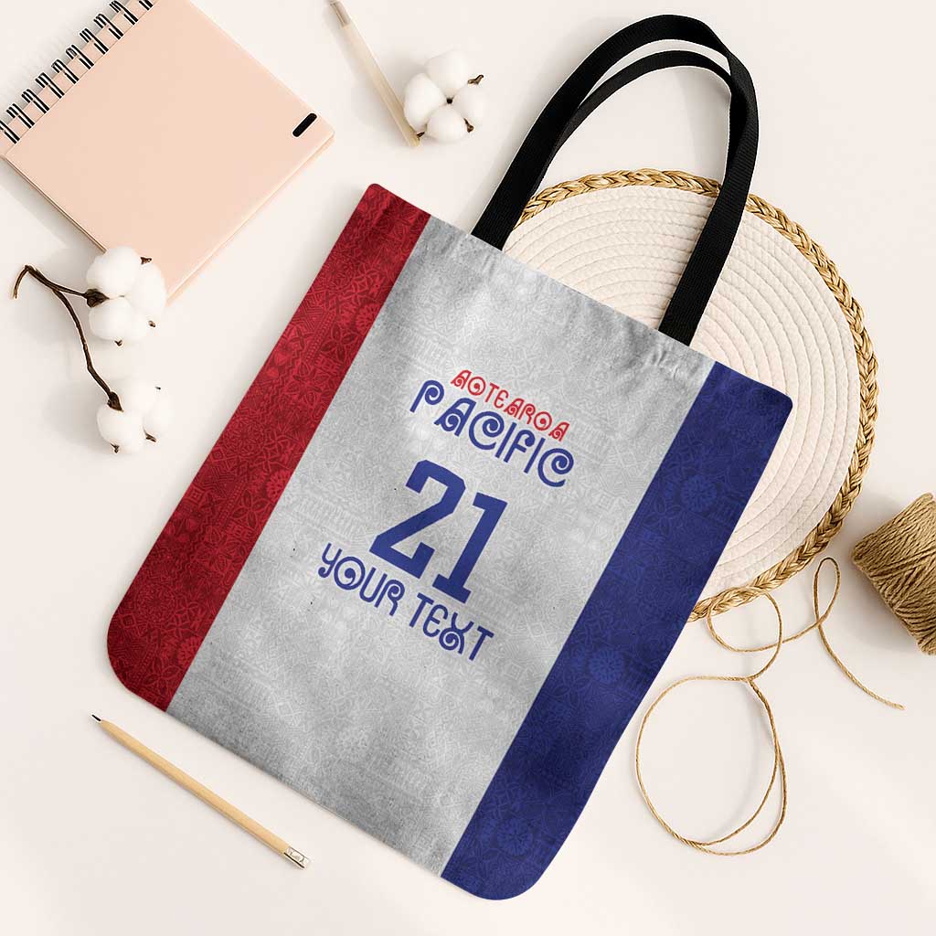 New Zealand Rugby Pacific Personalised Tote Bag Maori Style Tribal Tapa Pattern - Aussie Hoodie