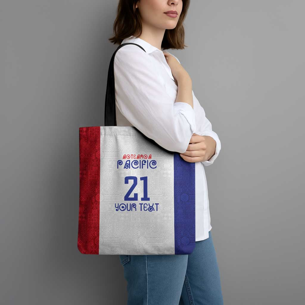 New Zealand Rugby Pacific Personalised Tote Bag Maori Style Tribal Tapa Pattern - Aussie Hoodie