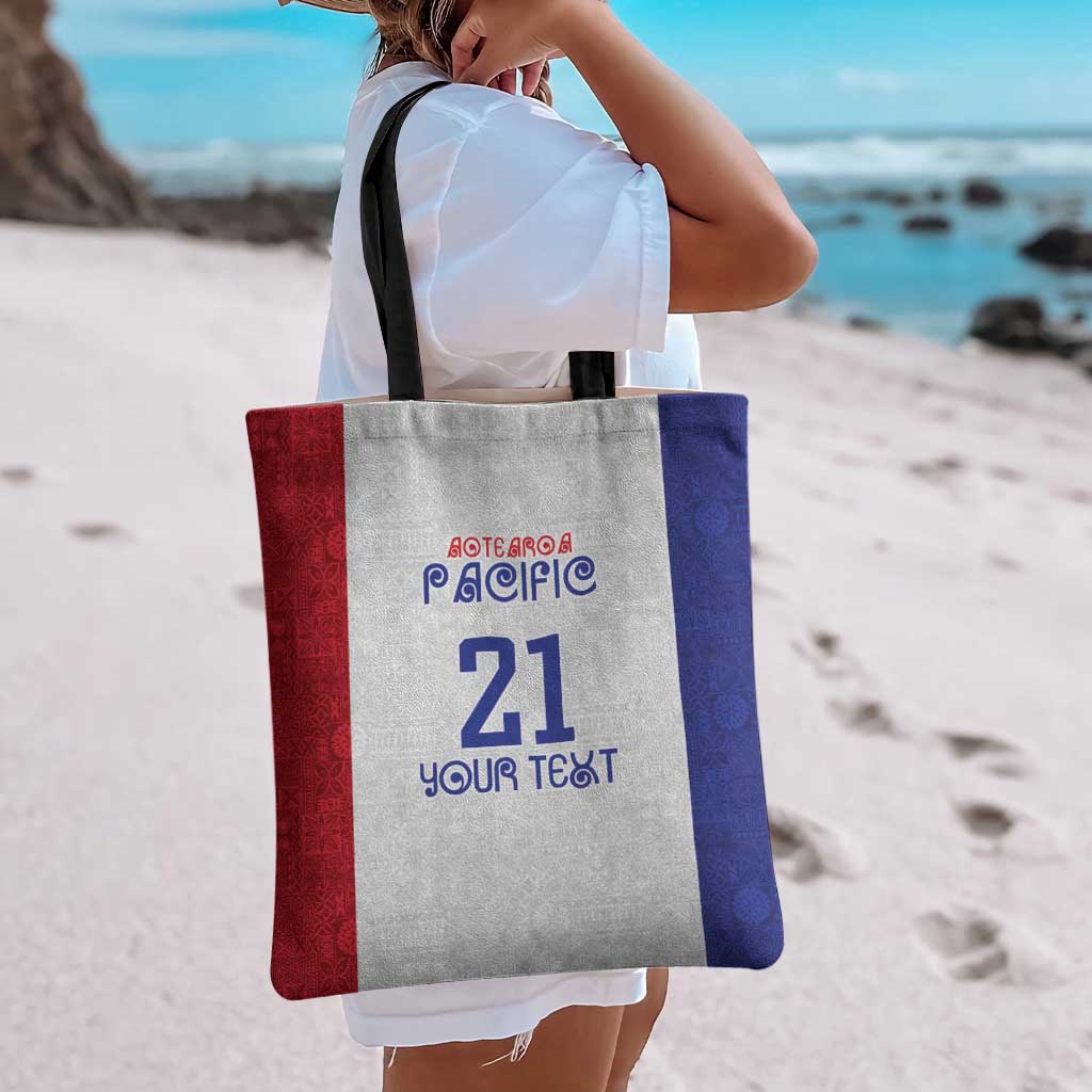 New Zealand Rugby Pacific Personalised Tote Bag Maori Style Tribal Tapa Pattern - Aussie Hoodie